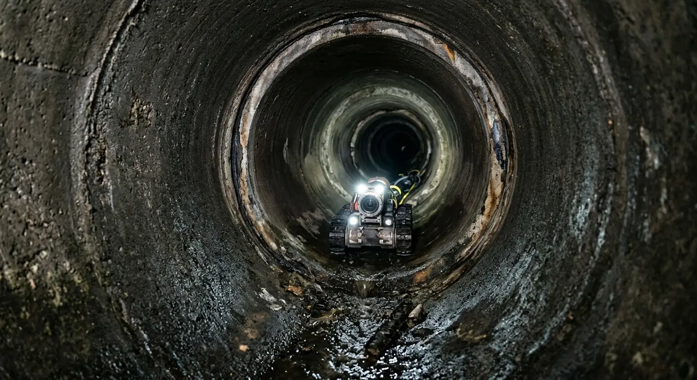 Robotic sewer camera inspecting pipe interior for Sewer Line Repair in Lely Resort